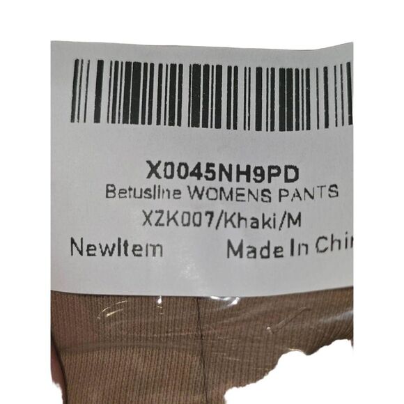NWT Betusline Pants Womens Size M Khaki Wide Leg Casual Elastic Waist Comfort Mi - Picture 7 of 7